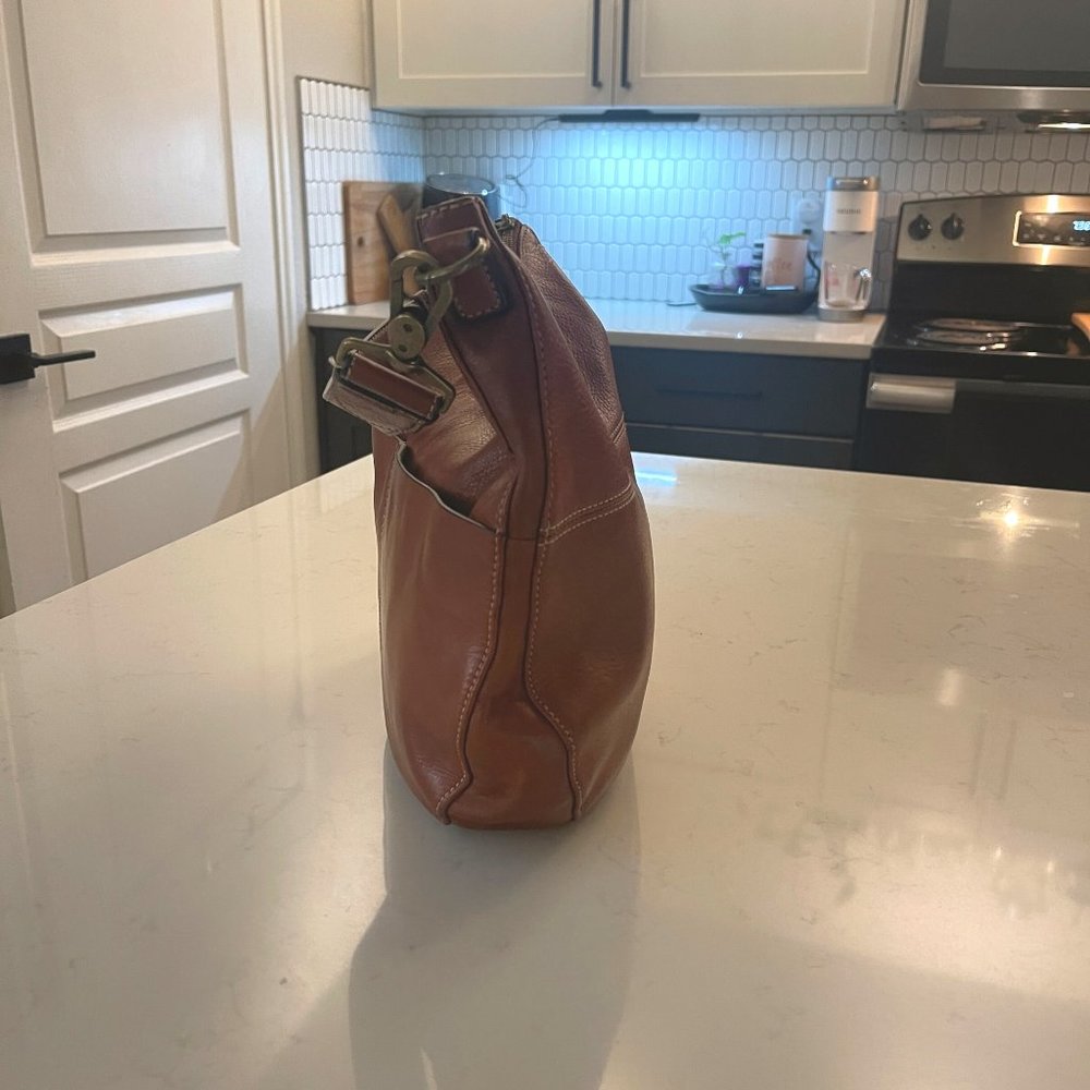 MARGO Cognac / Caramel / Camel Genuine Leather Hobo Bag Purse - Picture 8 of 16